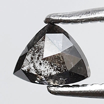 0.37 Ct Triangle Shape Salt and Pepper Diamond 4 MM Gray Black Color Natural Loose Diamond