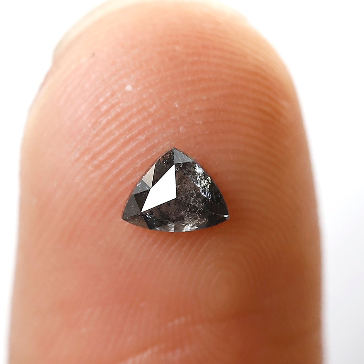 0.37 Ct Triangle Shape Salt and Pepper Diamond 4 MM Gray Black Color Natural Loose Diamond
