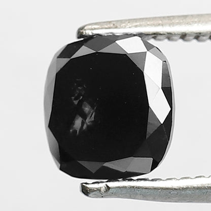 1.22 CT 6 MM Cushion Shape Loose Diamond Heated Black color Diamond For Wedding Ring