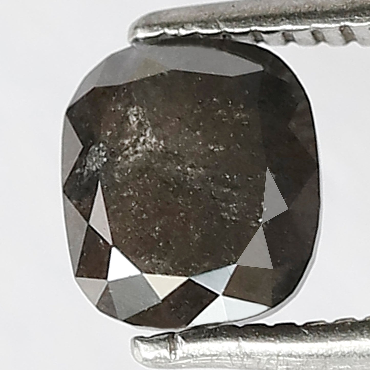 1.11 CT Cushion Salt and Pepper Diamond | Natural Gray Black Rustic Loose Diamond 6.10 mm