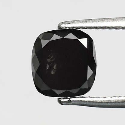 1.22 CT 6 MM Cushion Shape Loose Diamond Heated Black color Diamond For Wedding Ring