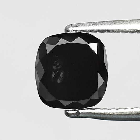 1.22 CT 6 MM Cushion Shape Loose Diamond Heated Black color Diamond For Wedding Ring