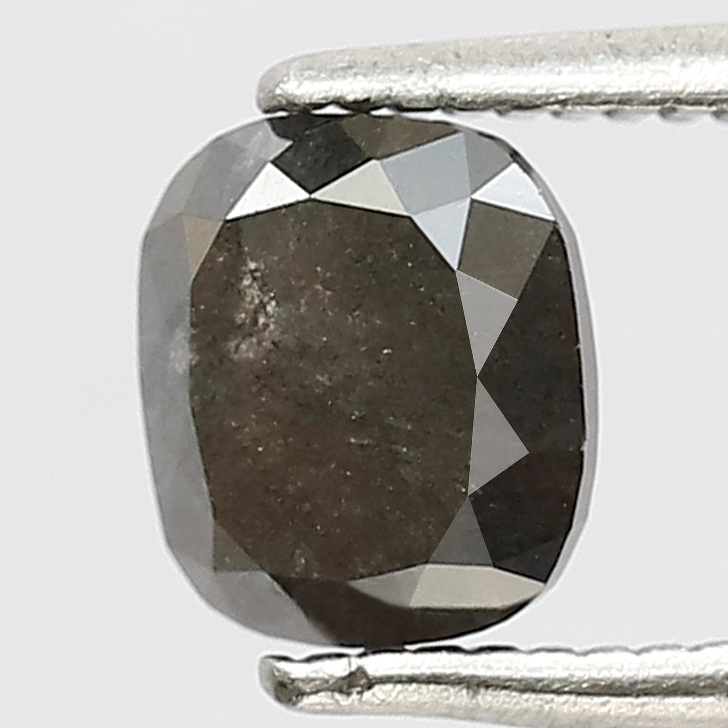1.11 CT Cushion Salt and Pepper Diamond | Natural Gray Black Rustic Loose Diamond 6.10 mm