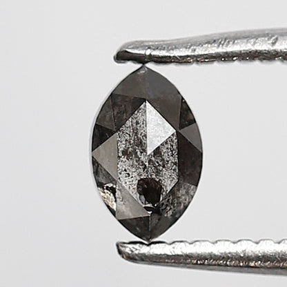 0.34 Ct Marquise Shape Natural Loose Diamond 5 MM Gray Black Color Salt and Pepper Diamond