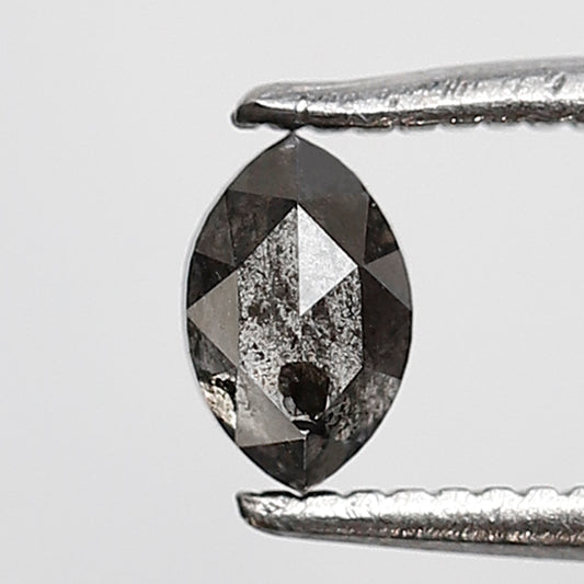 0.34 Ct Marquise Shape Natural Loose Diamond 5 MM Gray Black Color Salt and Pepper Diamond