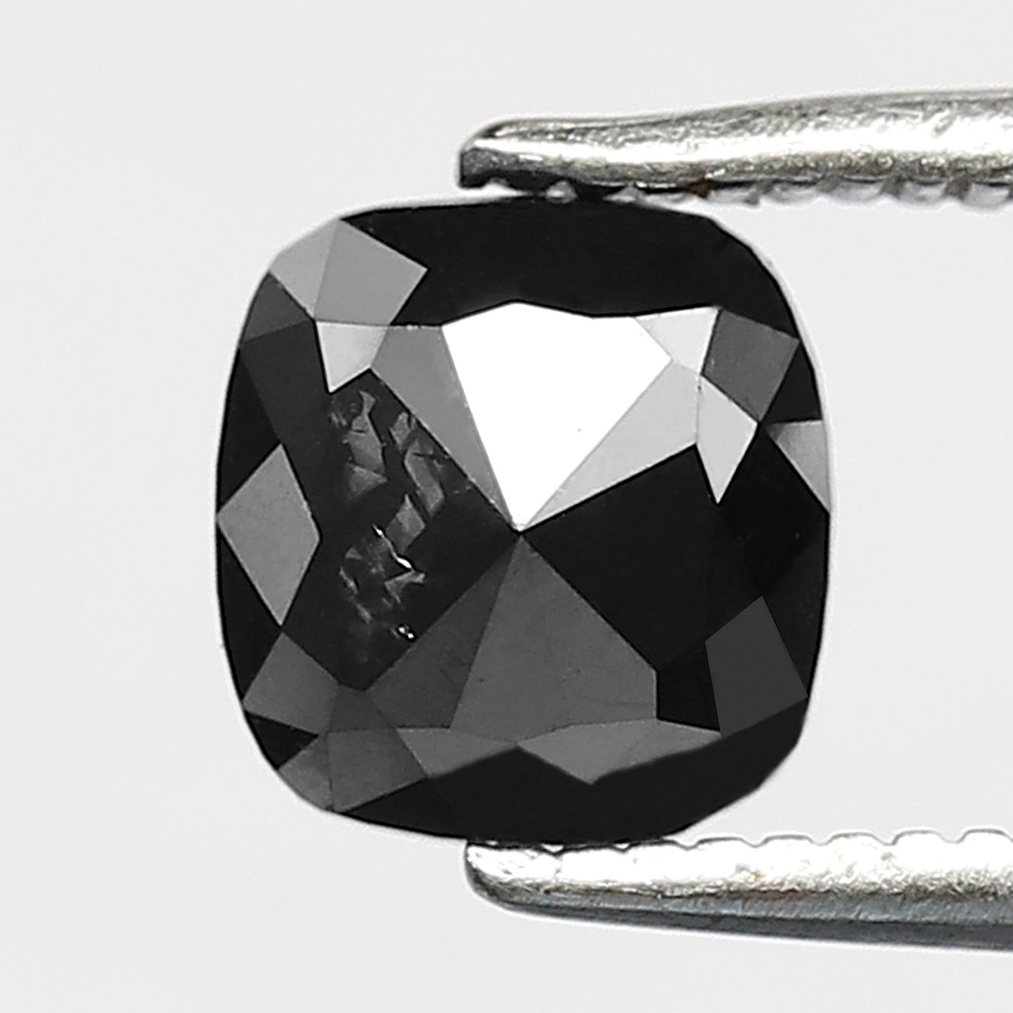 1.22 CT 6 MM Cushion Shape Loose Diamond Heated Black color Diamond For Wedding Ring