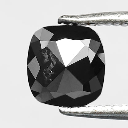 1.22 CT 6 MM Cushion Shape Loose Diamond Heated Black color Diamond For Wedding Ring