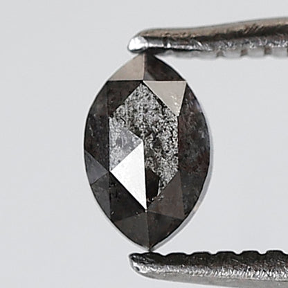 0.34 Ct Marquise Shape Natural Loose Diamond 5 MM Gray Black Color Salt and Pepper Diamond