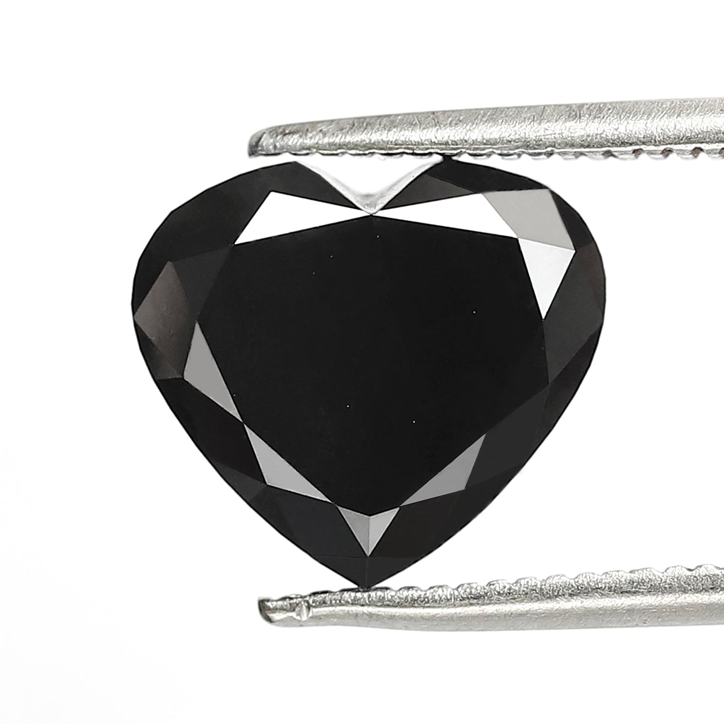 3.67 CT Heart Shape Diamond 9 mm Heated Jet Black Color Loose Diamond For Engagement Ring