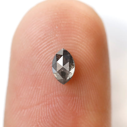 0.34 Ct Marquise Shape Natural Loose Diamond 5 MM Gray Black Color Salt and Pepper Diamond