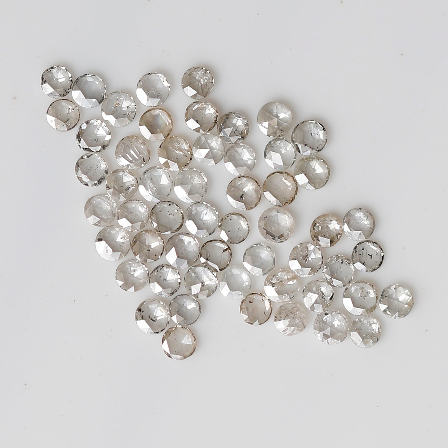 0.82 CT Round Rose cut Natural Diamond Lot, 40Pcs Champagne color Loose Diamonds For Making Ring and Jewelry