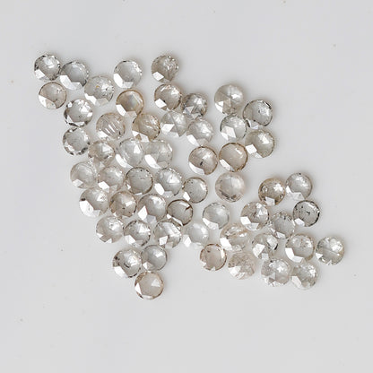0.82 CT Round Rose cut Natural Diamond Lot, 40Pcs Champagne color Loose Diamonds For Making Ring and Jewelry