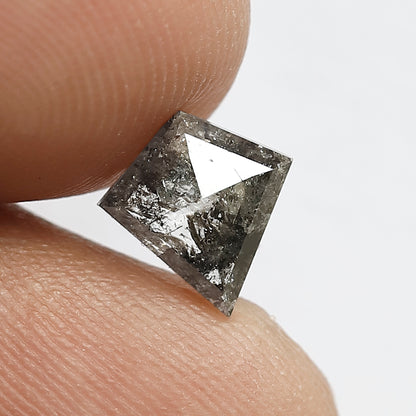 1.12 CT Kite shape Natural Loose grey black color 8.40 MM salt and pepper Diamond