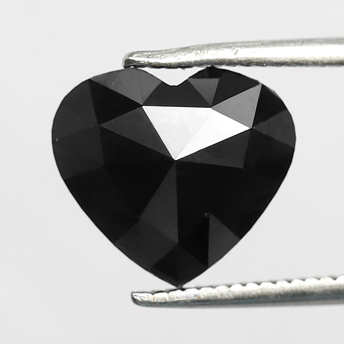 3.67 CT Heart Shape Diamond 9 mm Heated Jet Black Color Loose Diamond For Engagement Ring