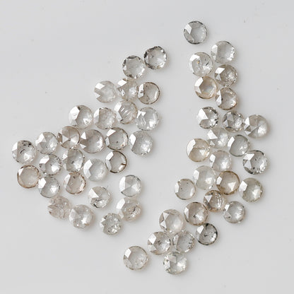 0.82 CT Round Rose cut Natural Diamond Lot, 40Pcs Champagne color Loose Diamonds For Making Ring and Jewelry