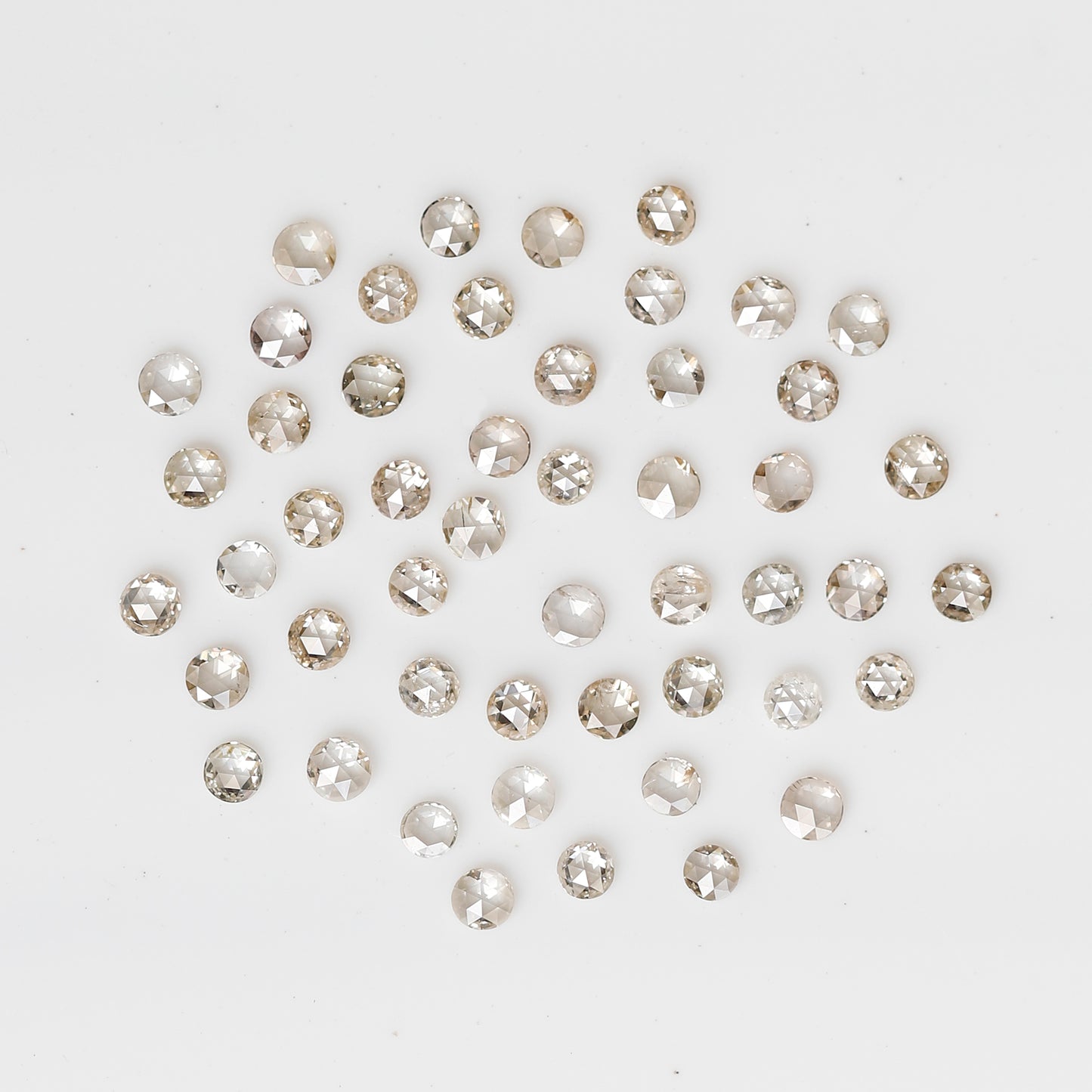 0.45 Ct Round Rose Cut Diamond Lot, 25 Pcs Top Light Color VS-SI Natural Loose Diamonds for Jewelry