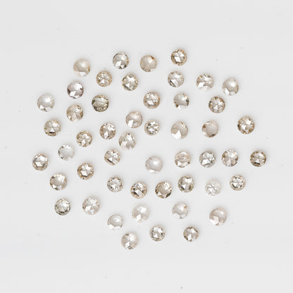 0.45 Ct Round Rose Cut Diamond Lot, 25 Pcs Top Light Color VS-SI Natural Loose Diamonds for Jewelry