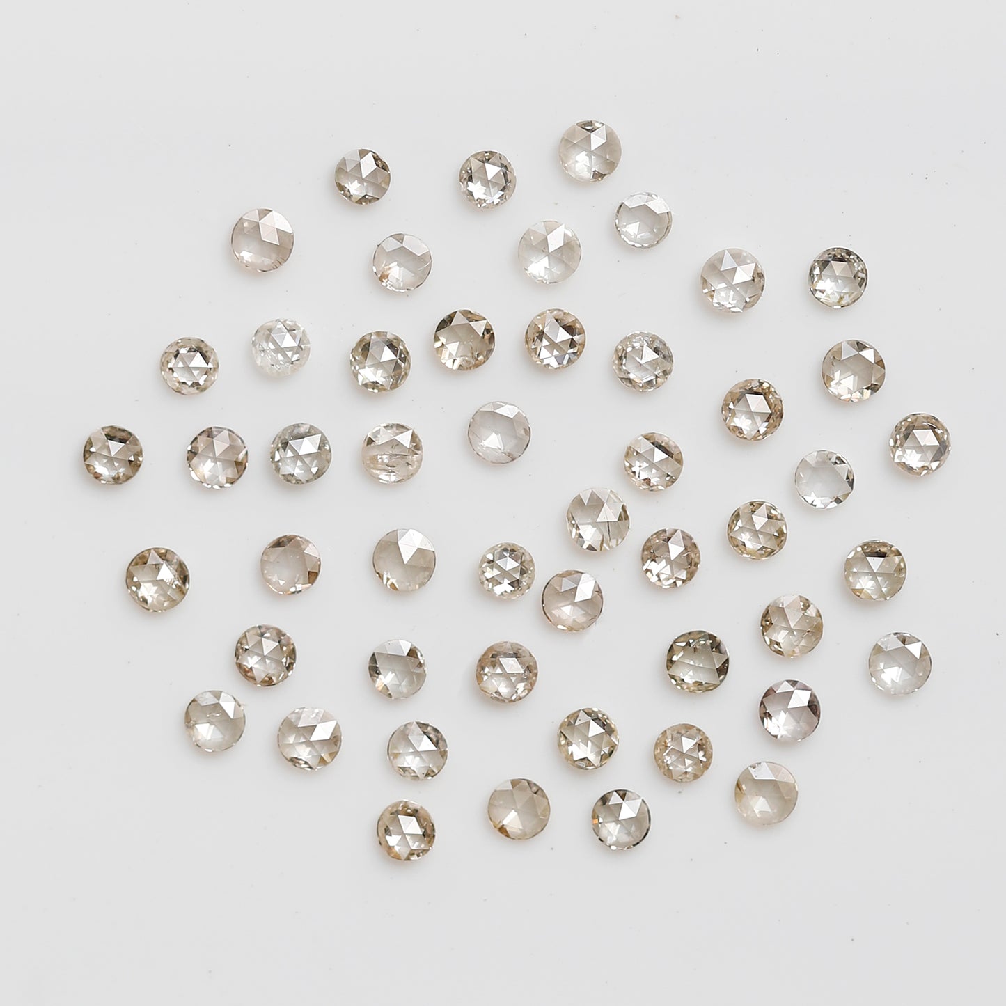 0.45 Ct Round Rose Cut Diamond Lot, 25 Pcs Top Light Color VS-SI Natural Loose Diamonds for Jewelry