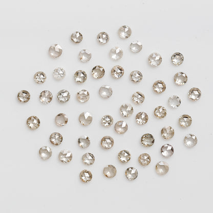0.45 Ct Round Rose Cut Diamond Lot, 25 Pcs Top Light Color VS-SI Natural Loose Diamonds for Jewelry