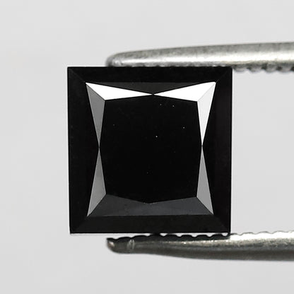 3 CT Princess Cut Heated Black Color Diamond 6.8 MM Loose Princess Cut Diamond For Wedding Ring