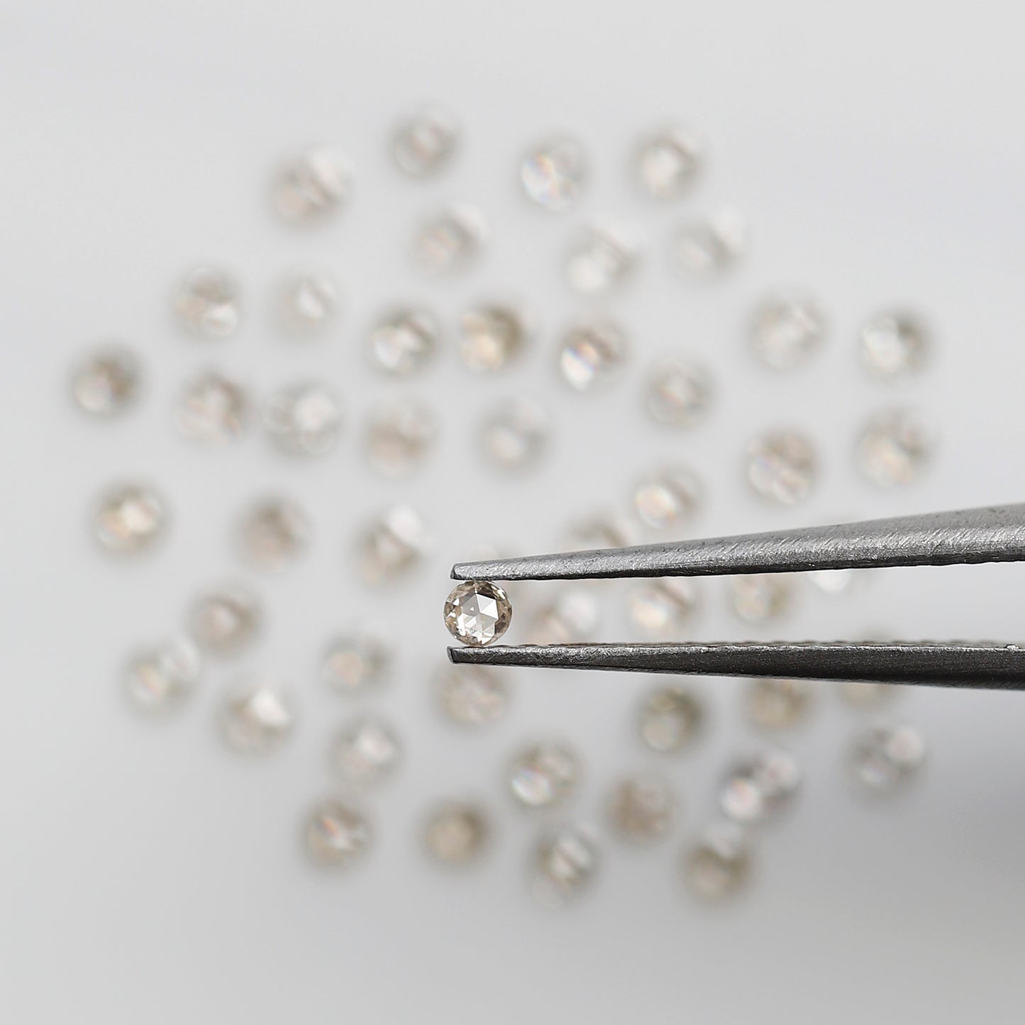 0.45 Ct Round Rose Cut Diamond Lot, 25 Pcs Top Light Color VS-SI Natural Loose Diamonds for Jewelry