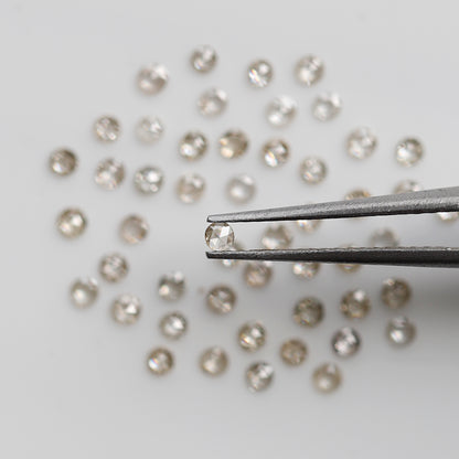 0.45 Ct Round Rose Cut Diamond Lot, 25 Pcs Top Light Color VS-SI Natural Loose Diamonds for Jewelry