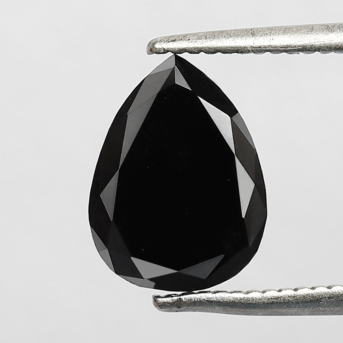 1.81 CT Pear Shape Loose Diamond 9 MM Heated Black Color Diamond For Pendant