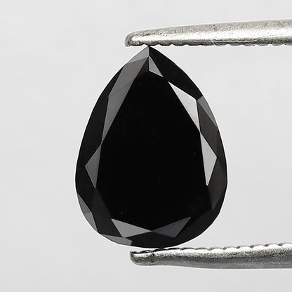 1.81 CT Pear Shape Loose Diamond 9 MM Heated Black Color Diamond For Pendant
