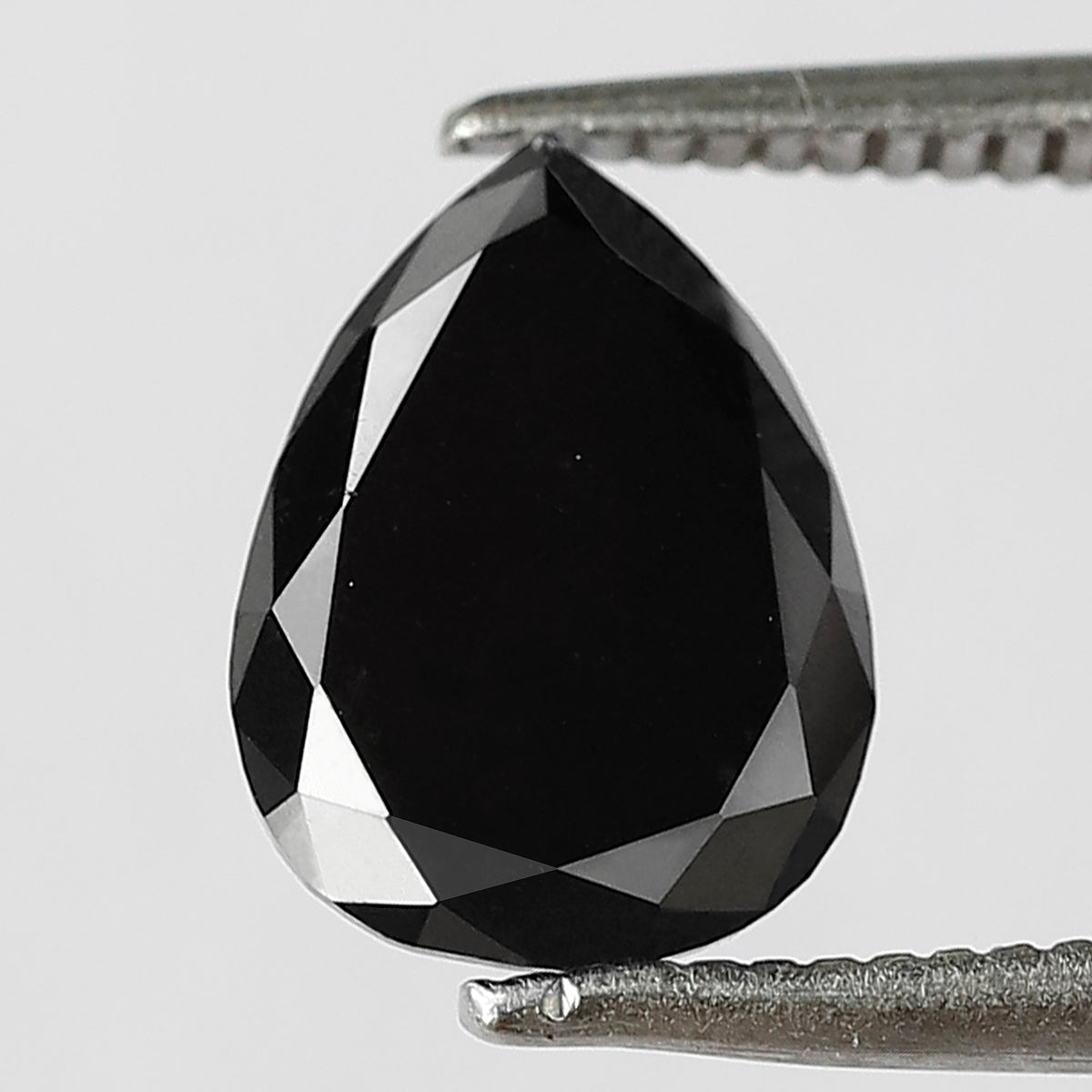 1.81 CT Pear Shape Loose Diamond 9 MM Heated Black Color Diamond For Pendant