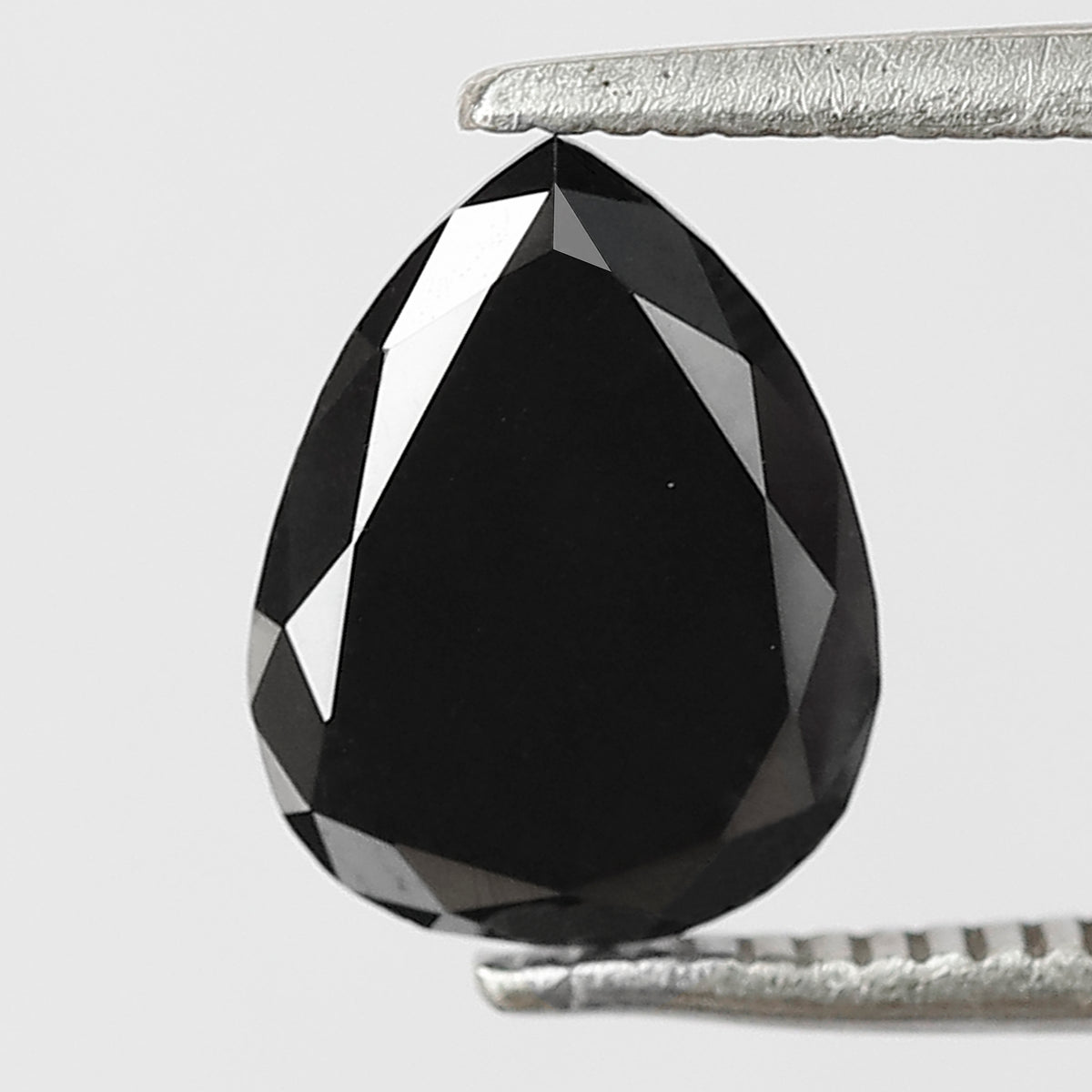 1.81 CT Pear Shape Loose Diamond 9 MM Heated Black Color Diamond For Pendant