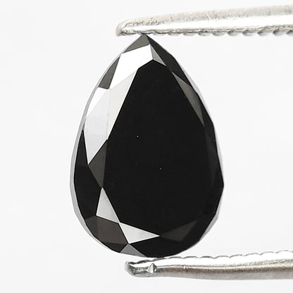 1.81 CT Pear Shape Loose Diamond 9 MM Heated Black Color Diamond For Pendant