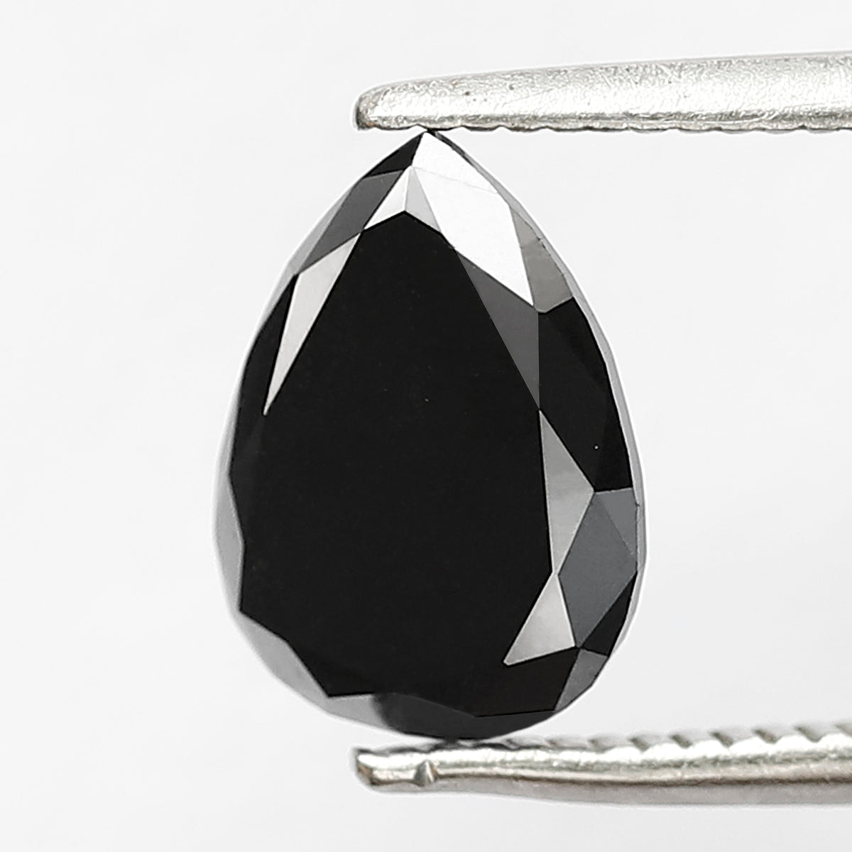 1.81 CT Pear Shape Loose Diamond 9 MM Heated Black Color Diamond For Pendant