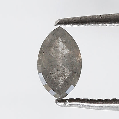 0.46 Ct Marquise Shape Salt and Pepper Diamond 6.50 MM Natural Loose Grey Color Diamond