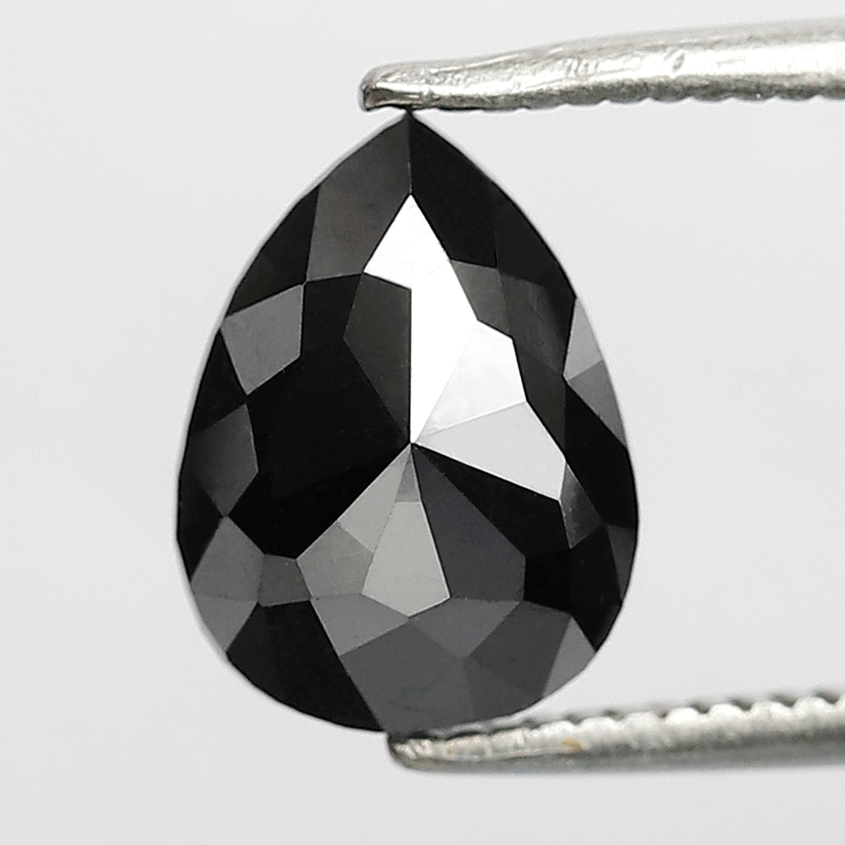 1.81 CT Pear Shape Loose Diamond 9 MM Heated Black Color Diamond For Pendant