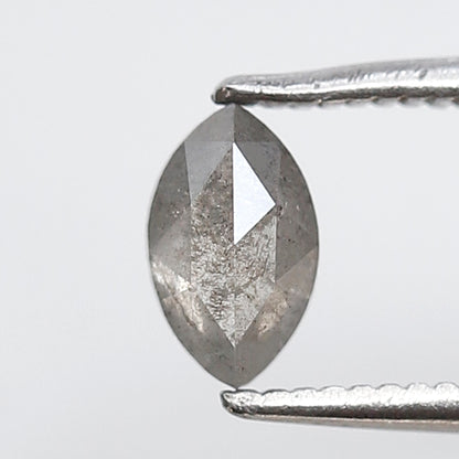 0.46 Ct Marquise Shape Salt and Pepper Diamond 6.50 MM Natural Loose Grey Color Diamond