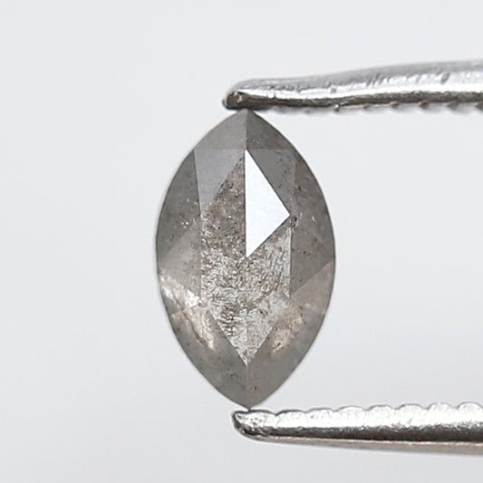 0.46 Ct Marquise Shape Salt and Pepper Diamond 6.50 MM Natural Loose Grey Color Diamond