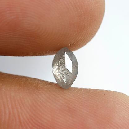 0.46 Ct Marquise Shape Salt and Pepper Diamond 6.50 MM Natural Loose Grey Color Diamond