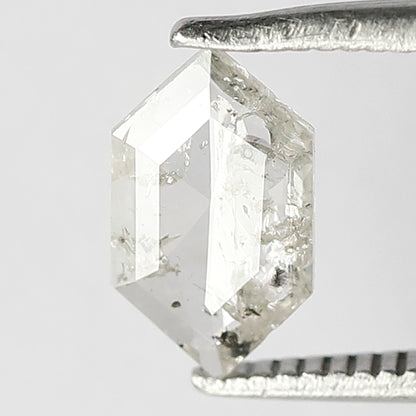 0.60 CT Hexagon Shape Salt and Pepper Diamond | White Natural Loose Diamond for Engagement Ring