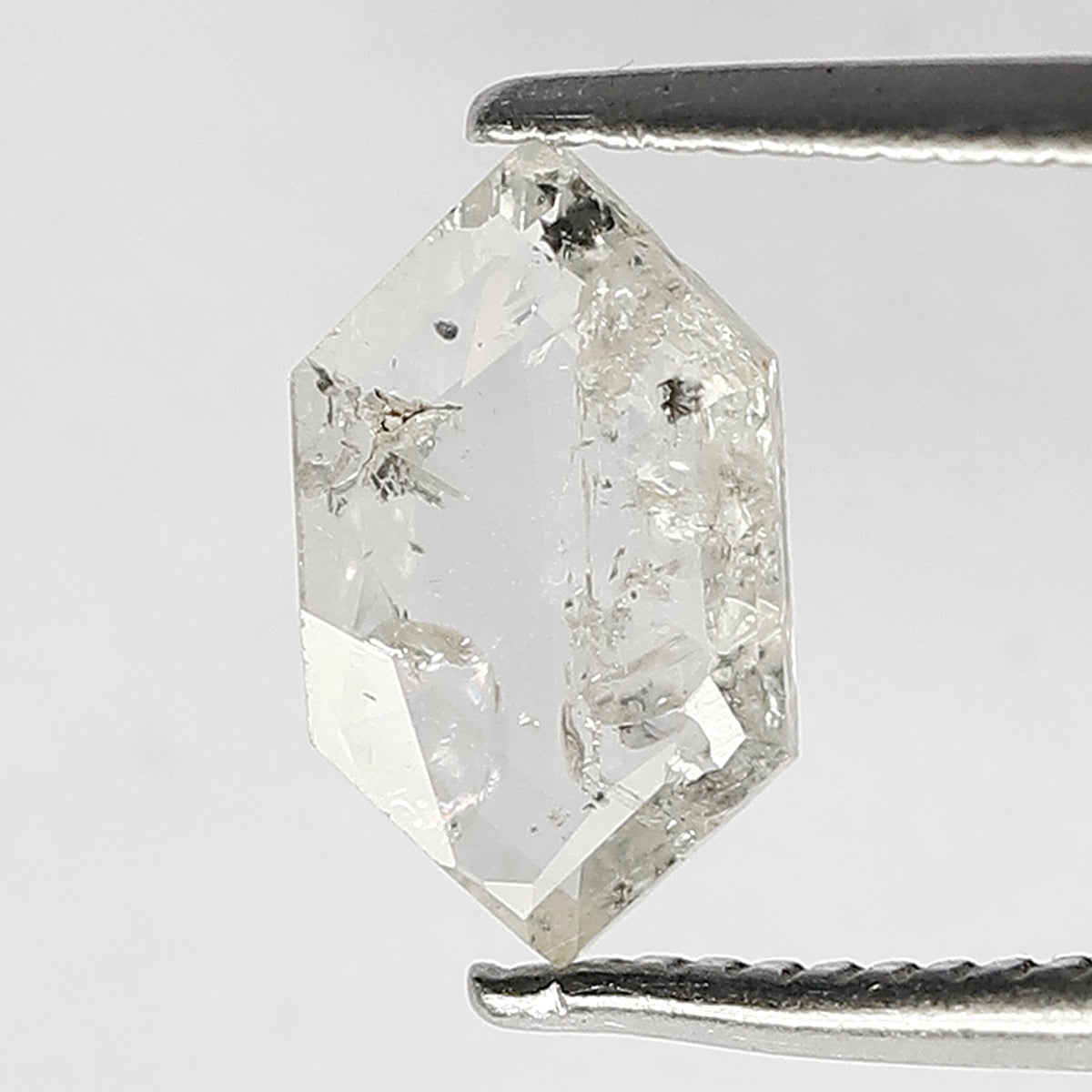 0.60 CT Hexagon Shape Salt and Pepper Diamond | White Natural Loose Diamond for Engagement Ring
