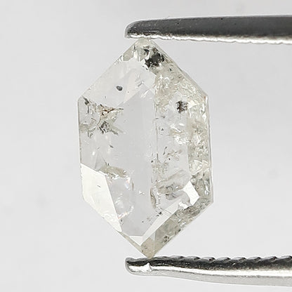 0.60 CT Hexagon Shape Salt and Pepper Diamond | White Natural Loose Diamond for Engagement Ring