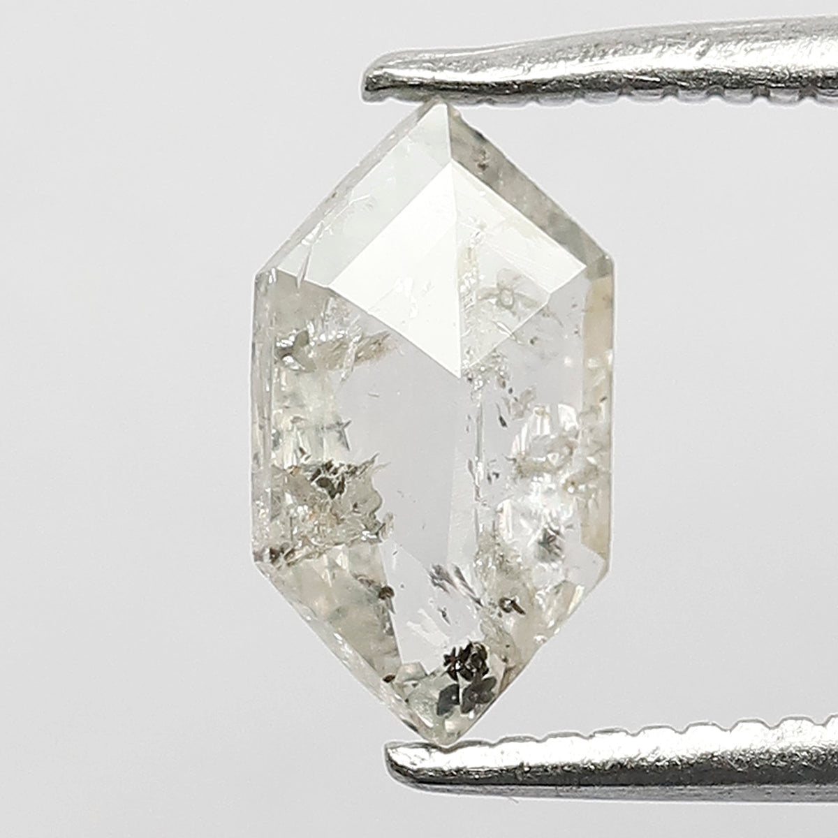 0.60 CT Hexagon Shape Salt and Pepper Diamond | White Natural Loose Diamond for Engagement Ring