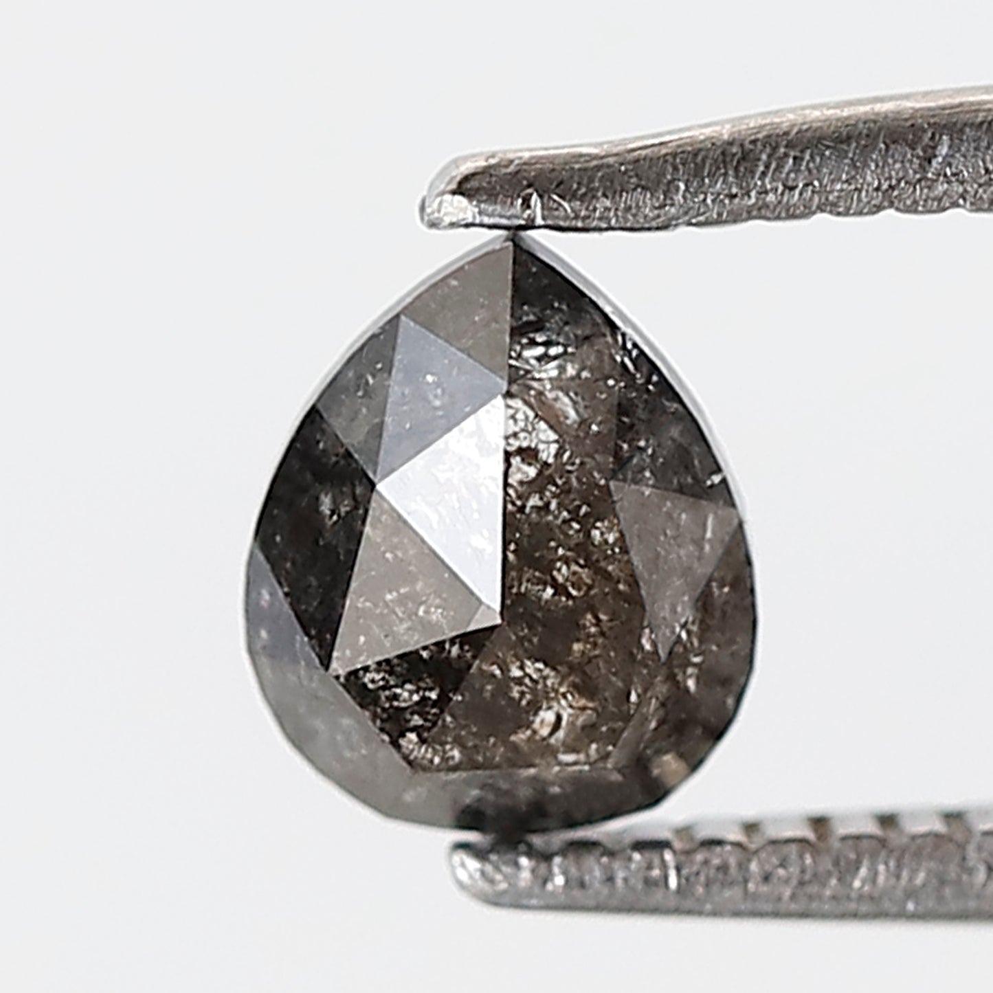 0.57 Ct Pear Shape Salt and Pepper Diamond 5.80 MM Grey Black Color Natural Loose Diamond