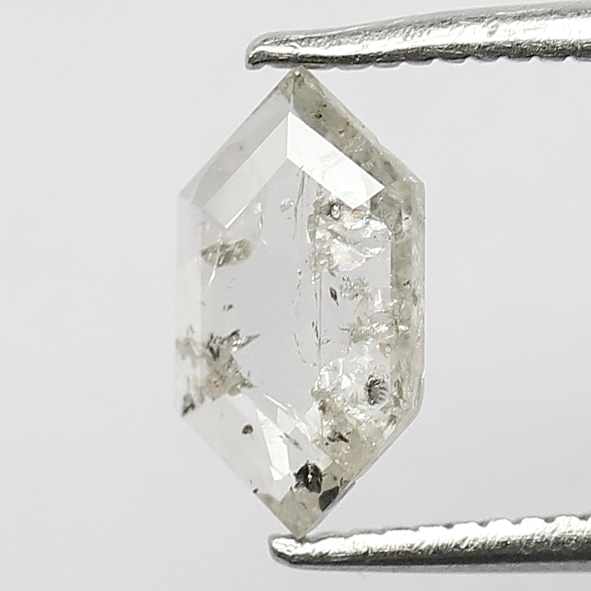 0.60 CT Hexagon Shape Salt and Pepper Diamond | White Natural Loose Diamond for Engagement Ring