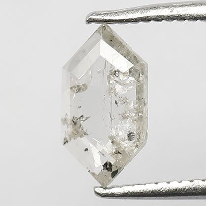 0.60 CT Hexagon Shape Salt and Pepper Diamond | White Natural Loose Diamond for Engagement Ring