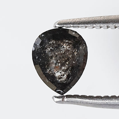 0.57 Ct Pear Shape Salt and Pepper Diamond 5.80 MM Grey Black Color Natural Loose Diamond