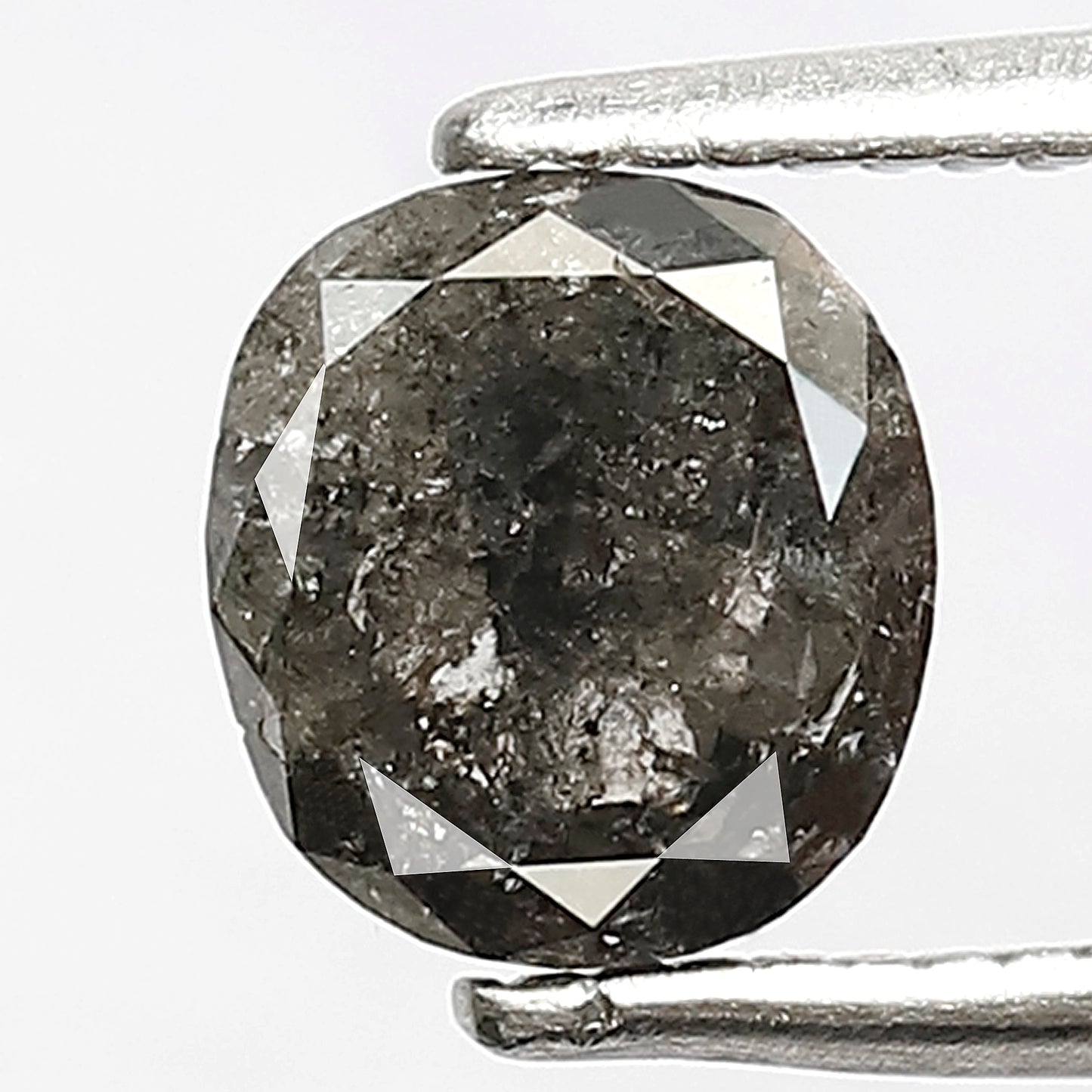 Oval Shape Salt and Pepper Diamond 0.84 CT | Natural Gray Black Loose Diamond for Ring