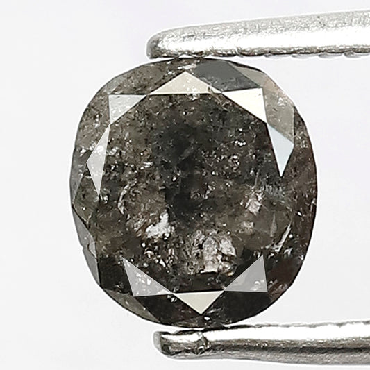 Oval Shape Salt and Pepper Diamond 0.84 CT | Natural Gray Black Loose Diamond for Ring