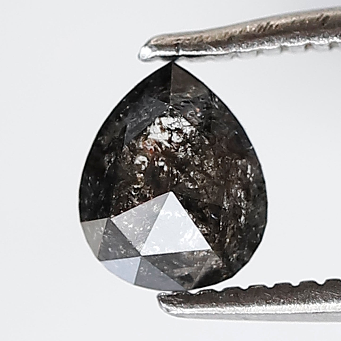 0.57 Ct Pear Shape Salt and Pepper Diamond 5.80 MM Grey Black Color Natural Loose Diamond