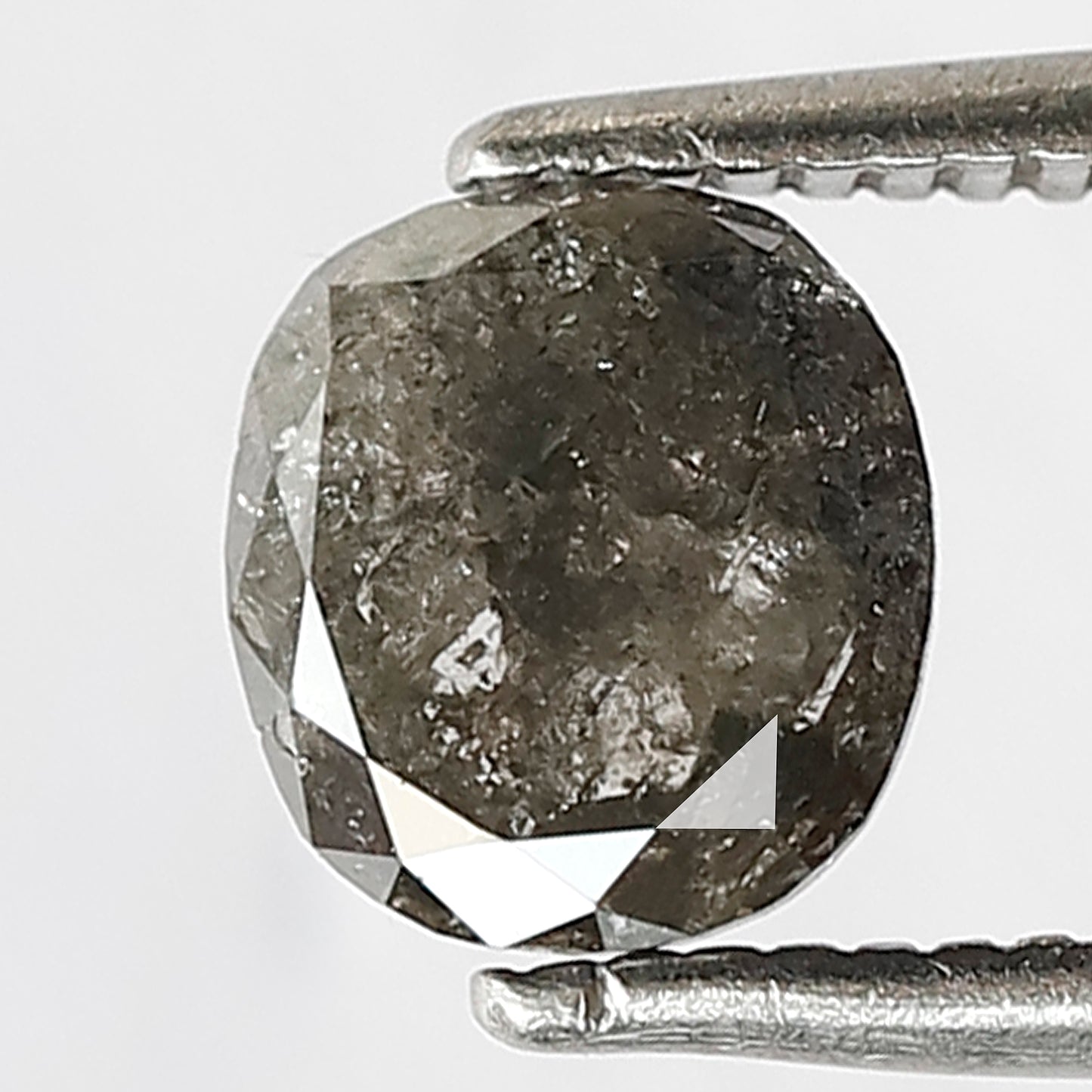 Oval Shape Salt and Pepper Diamond 0.84 CT | Natural Gray Black Loose Diamond for Ring
