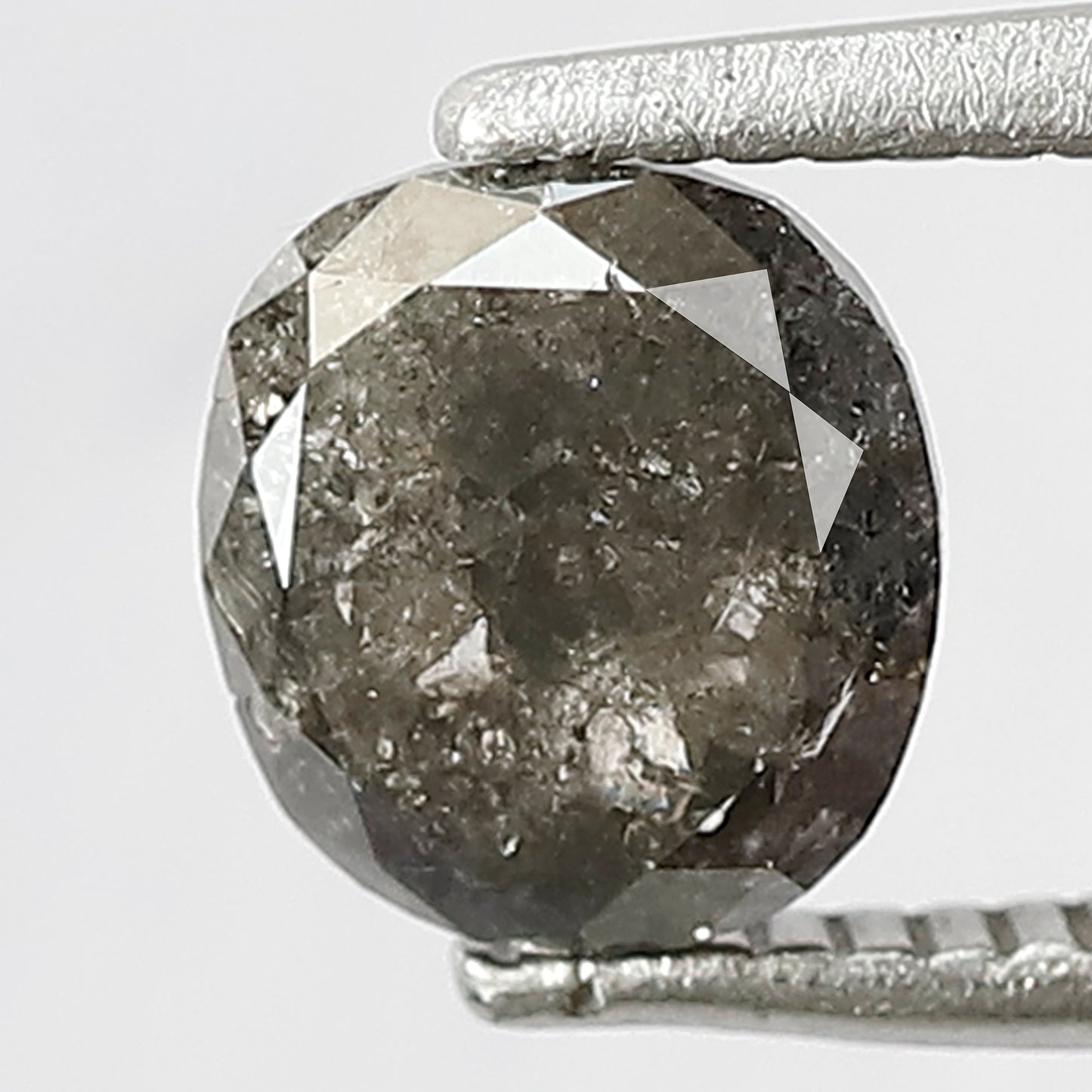 Oval Shape Salt and Pepper Diamond 0.84 CT | Natural Gray Black Loose Diamond for Ring